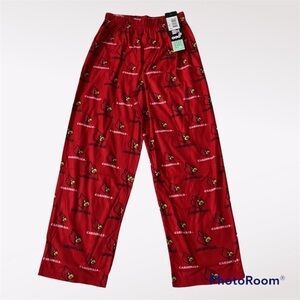 GEN2 Louisville Cardinals logo team flame resistant pajama pants in red Medium